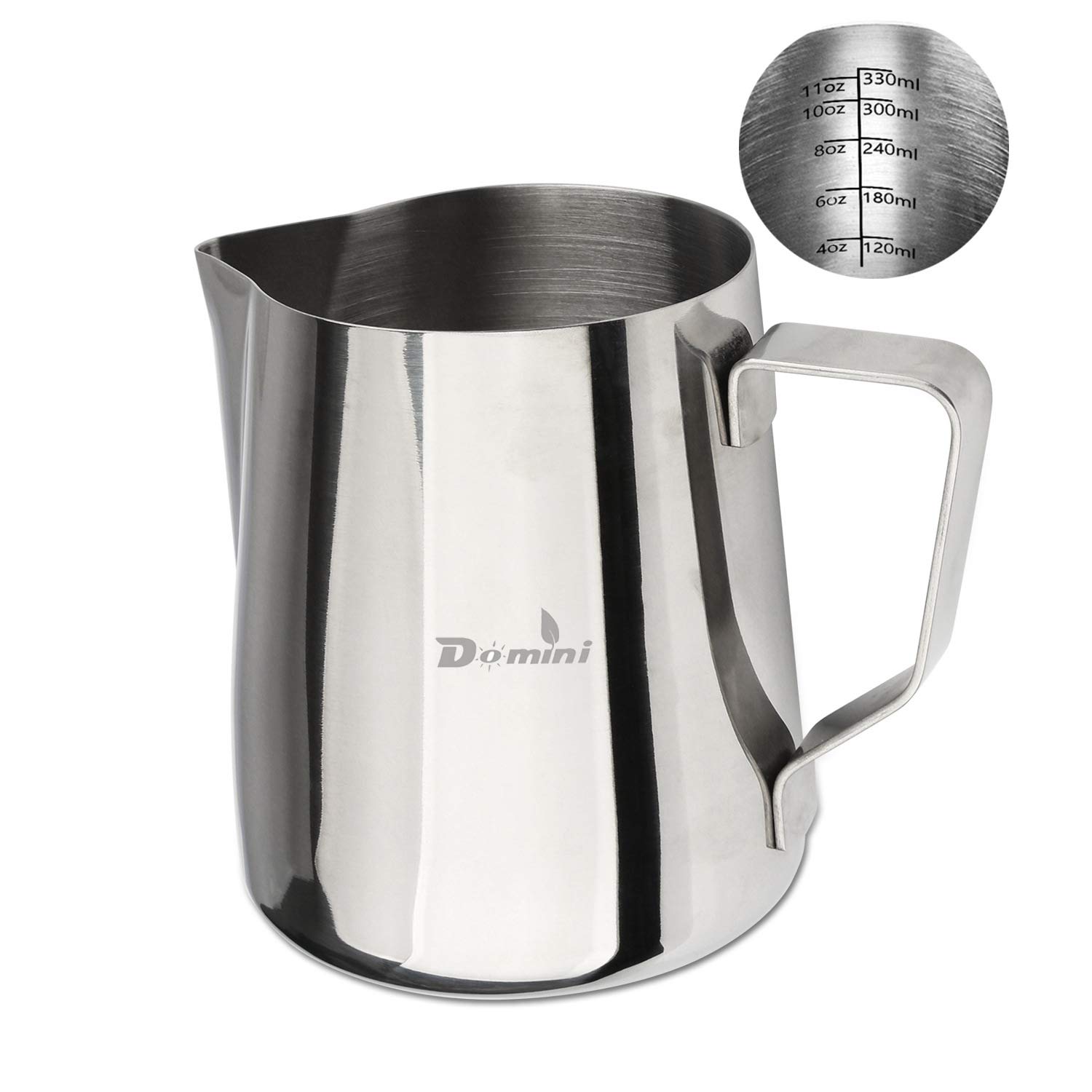 Domini Milk Frothing Pitcher, Stainless Steel Metal 20 oz For Milk
