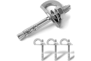 YERGOFE Climbing Holds Anchor Set - 3PCS - Stainless Steel Bolt Hanger and Bolt Heavy Duty Climbing Holds Weight 2500KG for Indoor Outdoor Climb Train