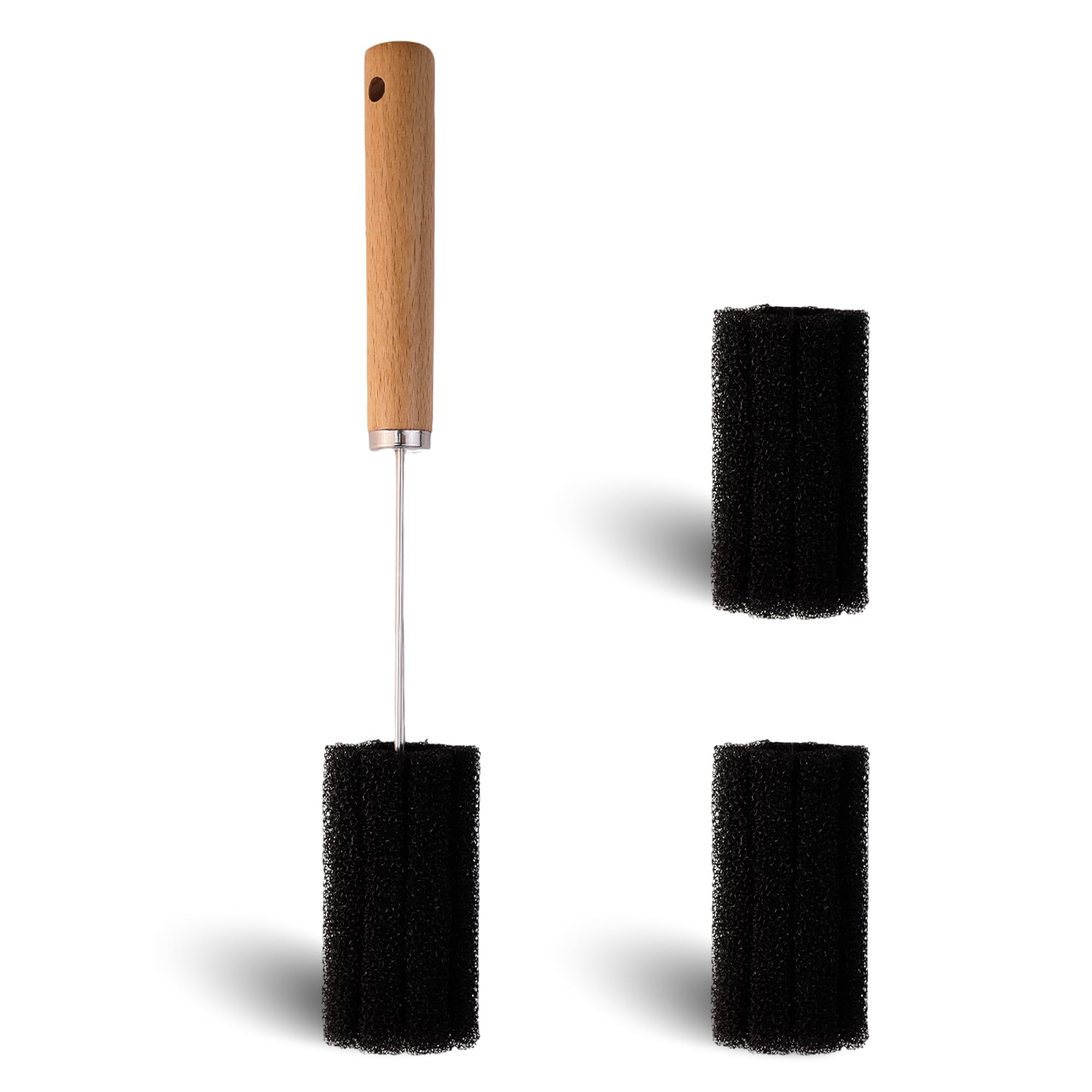 Photo 1 of Mektler Water Bottle Cleaner Brush Baby Bottle Cleaner Brush Set Long Handle Sponge Cleaning Brush for Beer Bottles, Cups, Wine Glasses, Coffee Mugs, Tumblers, Thermos,Replaceble Brush Head (3-Pack)