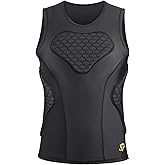 TUOYR Men's Football Padded Compression Shirt Baseball Chest Protector Rib Protector Vest Heart Guard Sternum Undershirt for Rugby Soccer Hockey Paintball Shirt