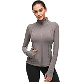 Costdyne Womens Sports Running Yoga Jacket Slim Fit Full Zip Track Jacket Turtleneck Workout Jacket
