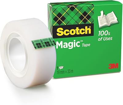 Scotch Magic Tape 1 Roll 19 mm x 33 m General Purpose Labelling Sealing