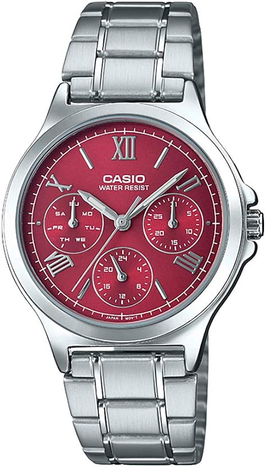 casio red dial watch