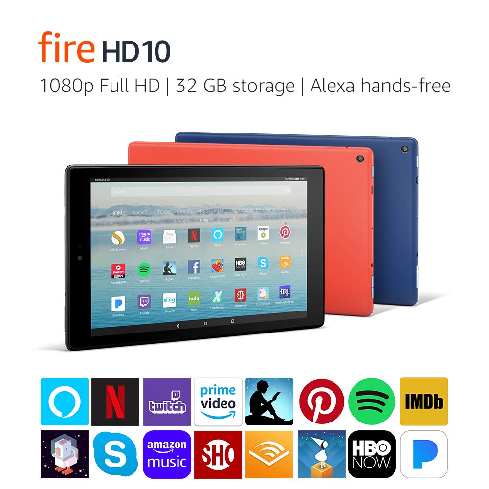Fire HD 10 Tablet with Alexa Hands-Free, 10.1