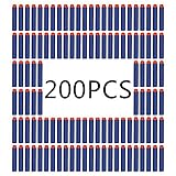 6MILES 200 Pcs 7.2*1.3 Cm EVA Dark Blue Foam Soft Refill Bullet Darts for Nerf N-strike Elite Series Blasters Kid Toy Gun Parts Play Game Slight Fast Firm Accessory Birthday Gift