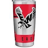 Rico Industries NCAA Eastern Washington Eagles Standard 20oz Stainless Steel Tumbler with Lid - Great For Coffee, Tea, Water or Cocktails