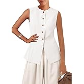 KIRUNDO Vest Tops for Women Trendy Dressy Business Casual Outfits 2026 Summer Sleeveless Fitted Blazer Work Suit Waistcoat