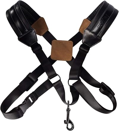 Rayzm Saxophone Strap Universal Double Shoulder Leather Harness S