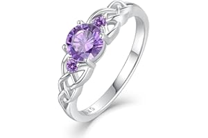 STARCHENIE Celtic Knot Ring for Women 925 Sterling Silver 3-Stone Promise Ring Size 5-10