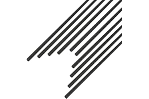 Ohamtes 10Pcs 3mm Diameter Carbon Fiber Rod, Solid Frosted Rod Length 200mm, Used for Kite, Remote Control Aircraft, DIY Article Frame or Support Rod