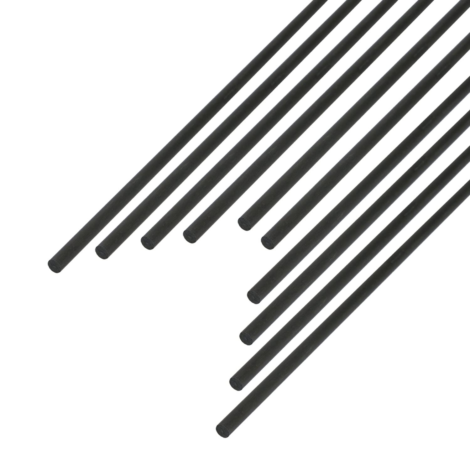 Ohamtes 10Pcs 1mm diameter carbon fiber rod, solid frosted rod length 200mm, used for kite, remote control aircraft, DIY article frame or support rod