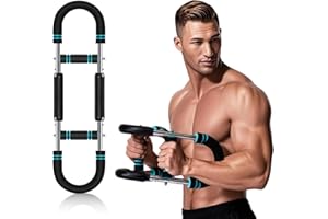 AGREJO Twister Arm Exerciser, Adjustable Chest Expander, arm Exerciser, Shoulder Muscle Training, Portable Spring Resistance for Home Fitness (Blue (80-100lb))