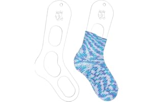 BENECREAT 2Pcs Acrylic Sock Blockers, Clear Knitting Sock Ruler Stocking Blockers Socking Stretchers for Handmade Knitting & 