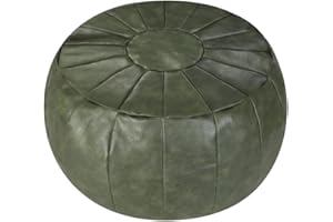 ROTOT Decorative Pouf Cover, Ottoman, Bean Bag Chair, Foot Stool, Foot Rest, Storage Solution or Wedding Gifts (Unstuffed) (Dark Green)