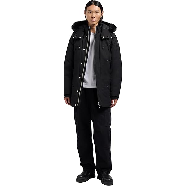 Moose Knuckles Men's Cloud Shearling Parka, Black W/Black