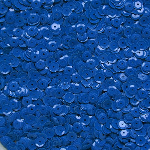 6mm CUP SEQUINS Facet PAILLETTES ~ Opaque Royal Blue ~ Made in USA Loose for embroidery, arts, crafts, bridal wear, embellishment