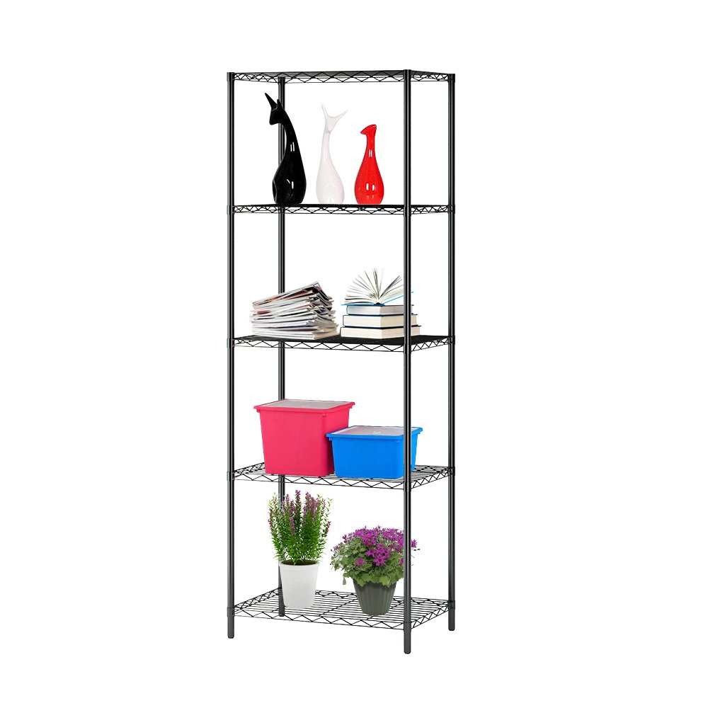 HOME BI 5 Shelf Shelving Unit, Wire Storage Rack for Kitchen, Garage, Office and