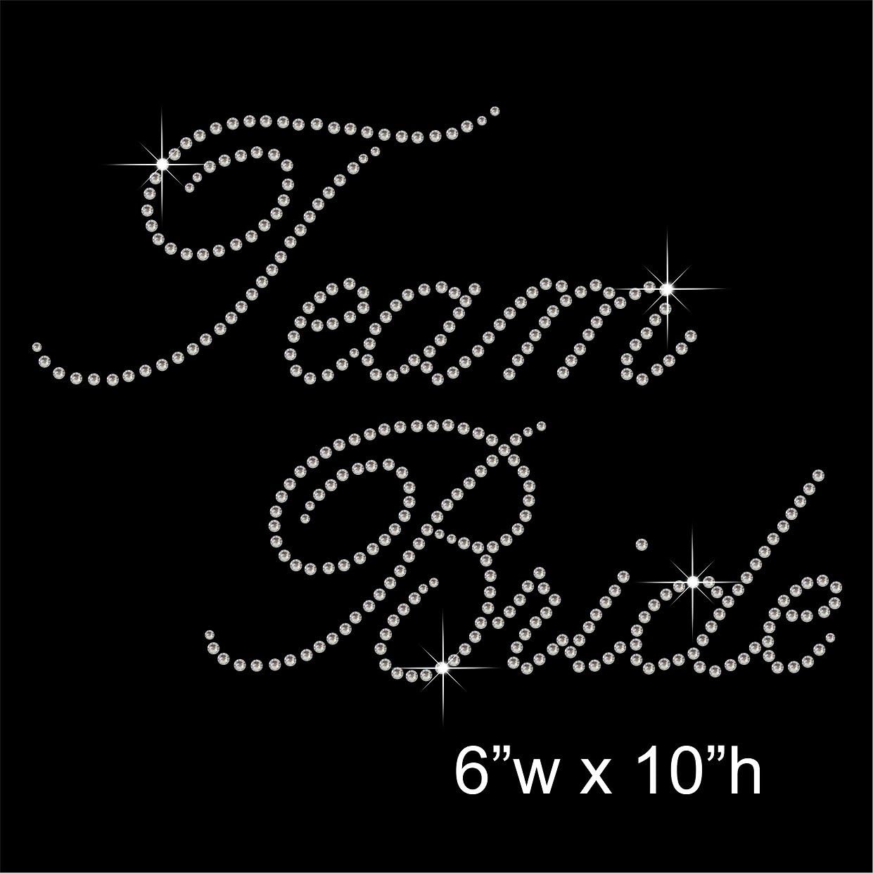 TShirt Showroom Team Bride -Hen Stag Party Hotfix Rhinestone Diamante Iron on Transfer Motif Applique