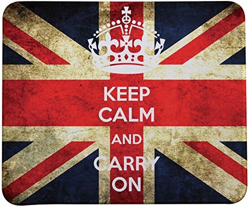 Keep Calm and Carry On Mouse Pad,Retro Style British Flag Mouse Pads by VIVIPOW(TM)