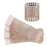 Jingyi E-commerce 120 Pcs Eight Rows Rhinestone Napkin Rings Napkin Mesh Wedding Adornment, Napkin Holder for DIY Party Banquet Birthday ... (Rose)