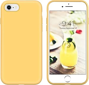 YINLAI iPhone SE 2020 Case iPhone 8 Case iPhone 7 Case Slim Liquid Silicone Hybrid Shockproof Bumper Protective Phone Cover for iPhone SE 2nd Generation/iPhone 8/7 Girls Women Men Summer Yellow