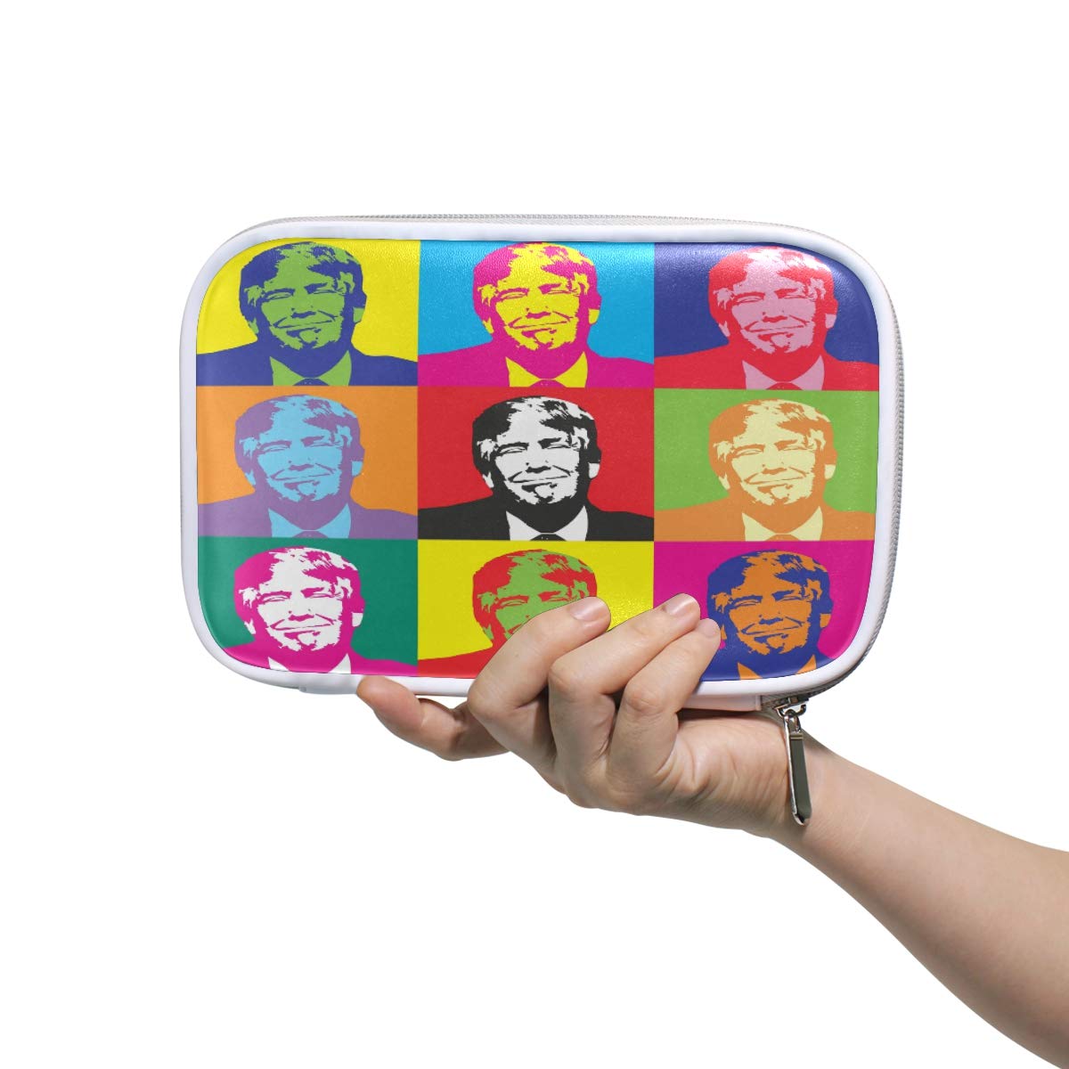ILEEY Donald Trump Politician America Pencil Case Cosmetic Bag Large Capacity Organizer Makeup Clutch Pouch for Travel School