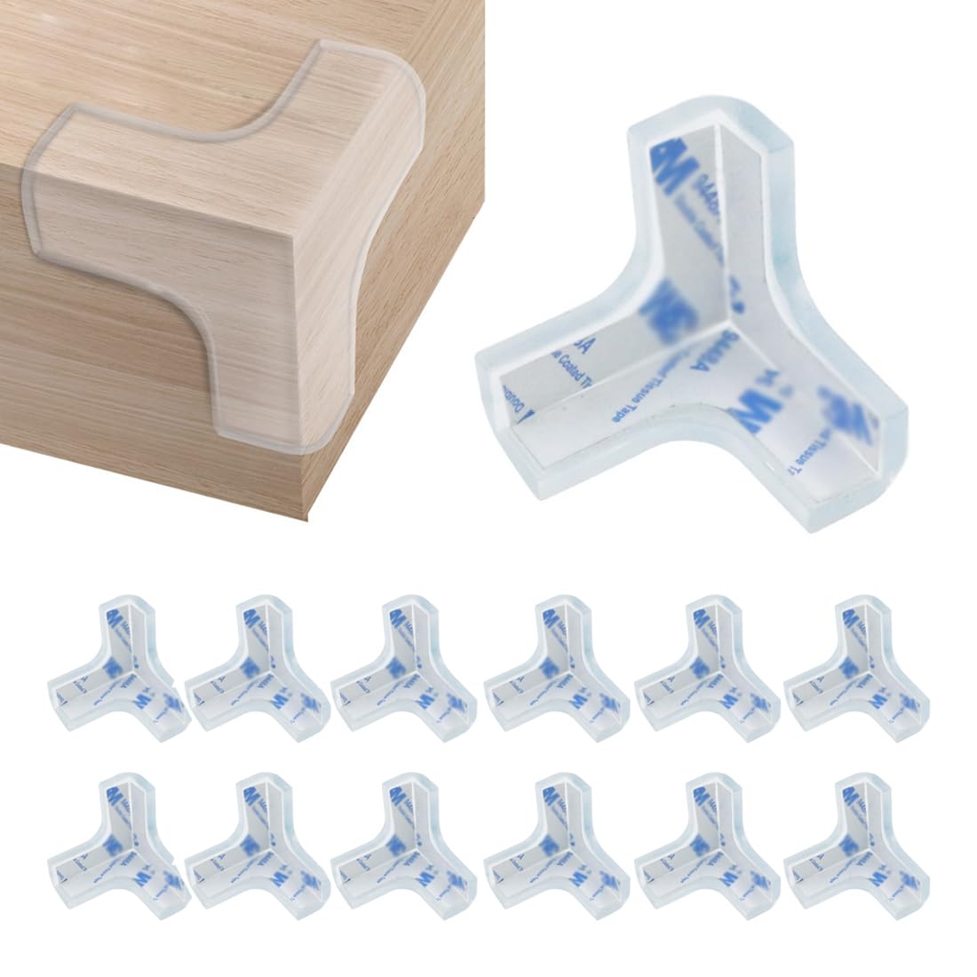 ZYBHMJE 12 Pcs Corner Protectors for Kids Pre-taped Table Corner Protectors for Baby Furniture Corner Protectors Baby for Sharp Corners with Thick Strong Adhesion
