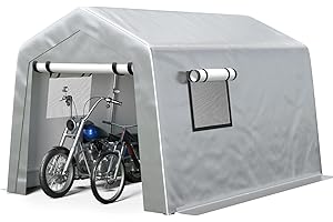 Jocoevol 8x10 ft Carport Heavy Duty Tent with Roll-up Windows, Portable Garage with Galvanized Steel Tubes, Car Canopy All-Season Tarp for Car Boat Truck Motorcycle