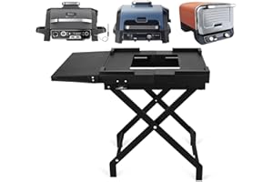 Rejekar Grill Table Folding Stand fit Ninja OO101, OG701, OG751, OG850 and OG951 series Wood fire Outdoor Appliance Replace for XSKUNSTAND Stand, Metal Stand Solid and Sturdy