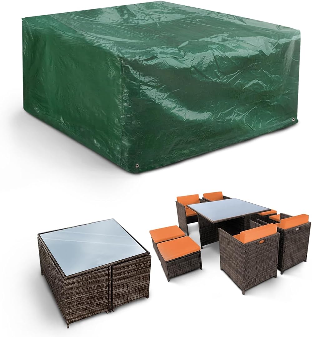KEPLIN Garden Bench Cover Outdoor Patio Waterproof Heavy Duty 89x89x66cm Green