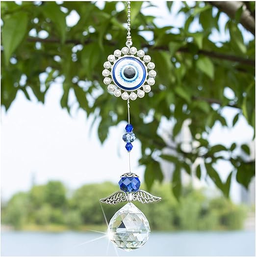Amazon Com Crystal Angel Suncatcher With Feng Shui Turkish Blue Amazon Com Crystal Angel Suncatcher With Feng Shui Turkish Blue