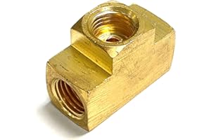 The Stop Shop 3-Way Female Brake Line Tee For 1/4 Inch Tube With Inverted Flare Fittings, All 7/16"-24 Threads With Mounting Hole(One Piece)