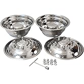 JIUXI 19.5 Inch 10 Lugs 5 Hand Holes Polished Stainless Steel Wheel Simulator Full Kits for 2005-2020 Ford F450 F550 Truck (Does Not Fit RV Motorhome)