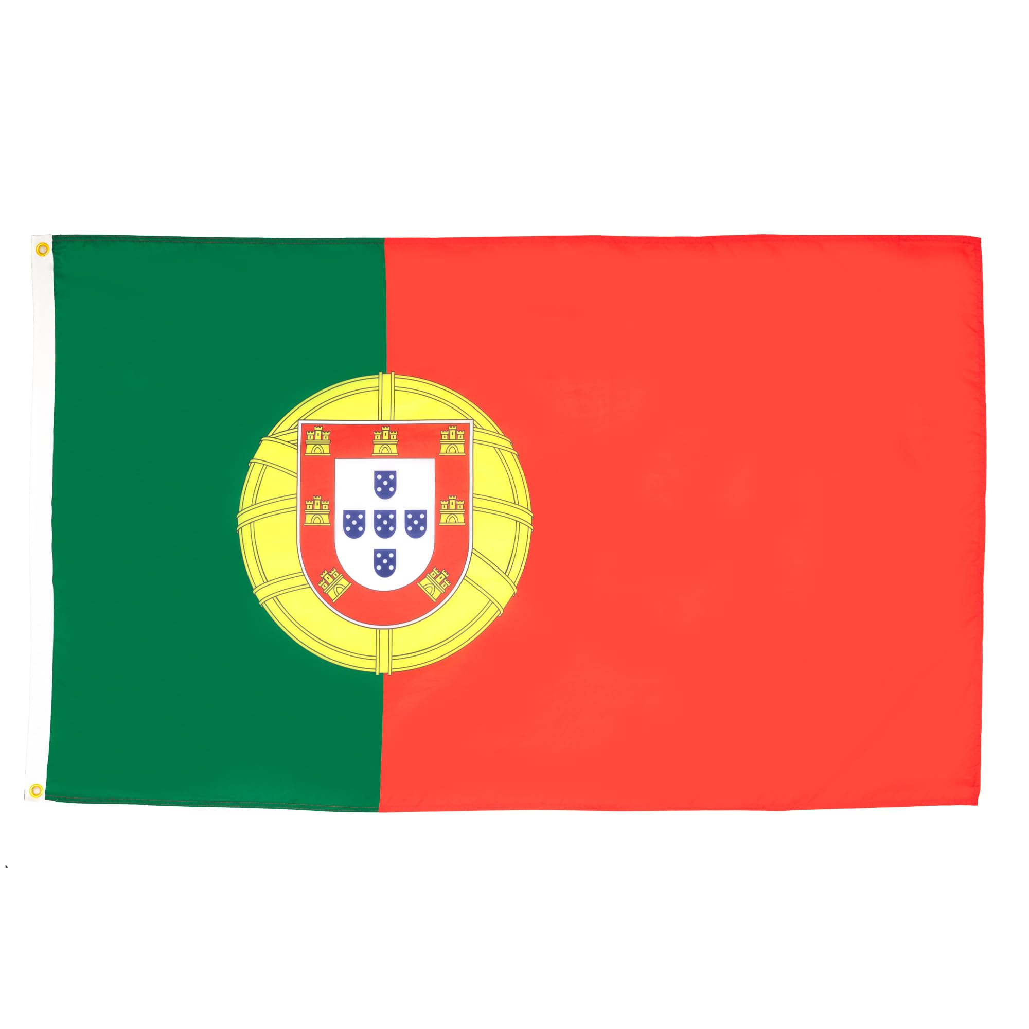 AZ FLAG - Portugal Flag - 3x5 Ft - 100D Polyester Portuguese Banner with Two Metal Grommets - Fade Resistant - Vivid Colors - 3' x 5' Feet - 150x90 Cm