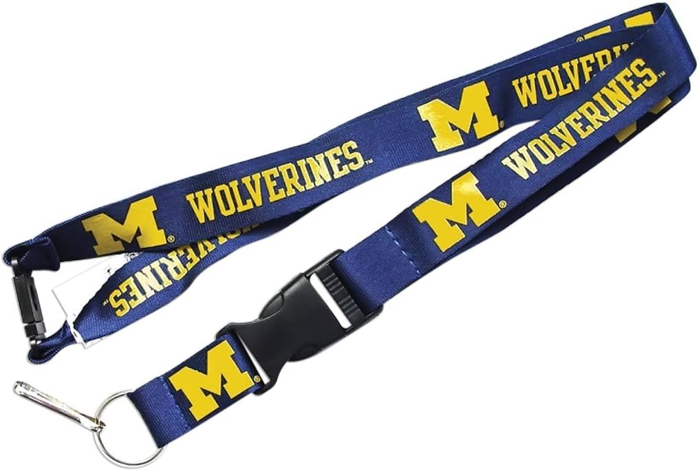 Aminco International Michigan Wolverines Clip Lanyard Keychain Id Ticket - Blue
