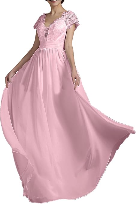 DressyMe Women's A-line Bridesmaid Dresses Cap Sleevesl V-neck-26W