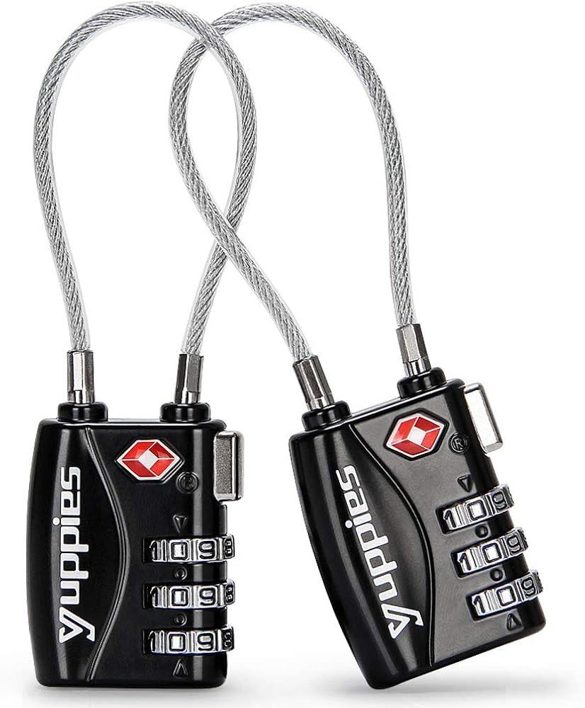  | Black 2 Pack Luggage Locks TSA Approved, Suitcase Lock for Backpack | Luggage Locks