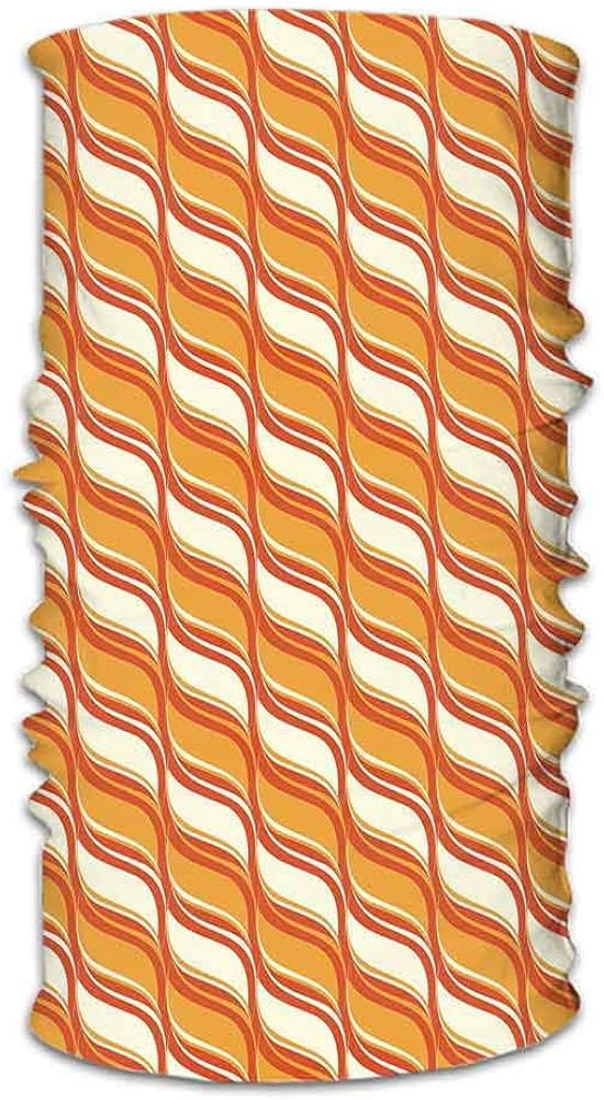 Scarf Headband,Ornamental Waves Composition Multi-Headwrap for Cycling Hiking