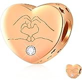 Rose Gold I Love You in Your Hands Gesture Charms fit Pandora Mothers Day Bracelet, 925 Sterling Silver Infinity Love Heart Finger Beads with Stars, Gifts for Dad/Best Mum/Grandma