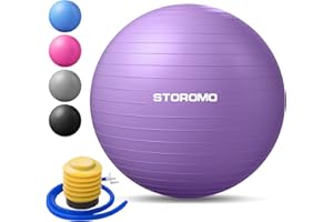 STOROMO Exercise Ball, Extra Thick Anti-Burst and Slip Resistant Ball Chair, Supports 2200 lbs, for Pregnancy Birthing and Physical Therapy, Yoga Pilates Exercise, Balance Stability Exercise.