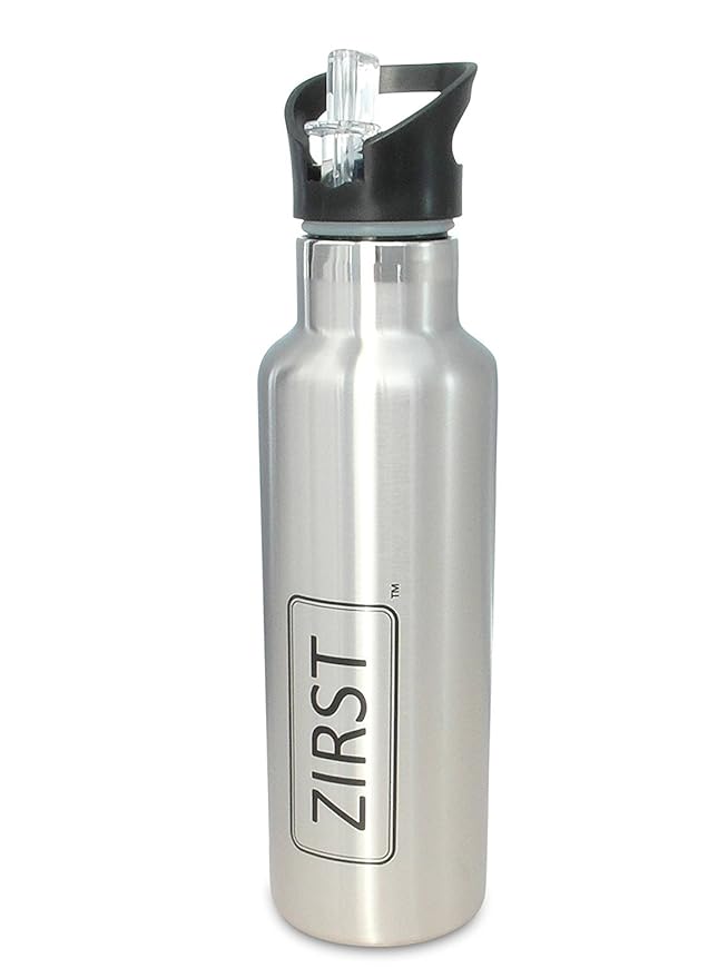 Zirst Insulated Stainless Steel Water Bottle Flip Top Lid with Straw
