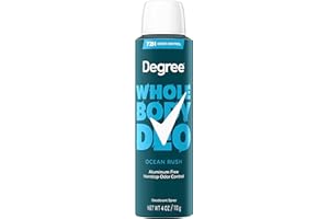 Degree Men Whole Body Deodorant Spray for Men, Ocean Rush Scent, Aluminum Free 72H Odor Protection 4 oz