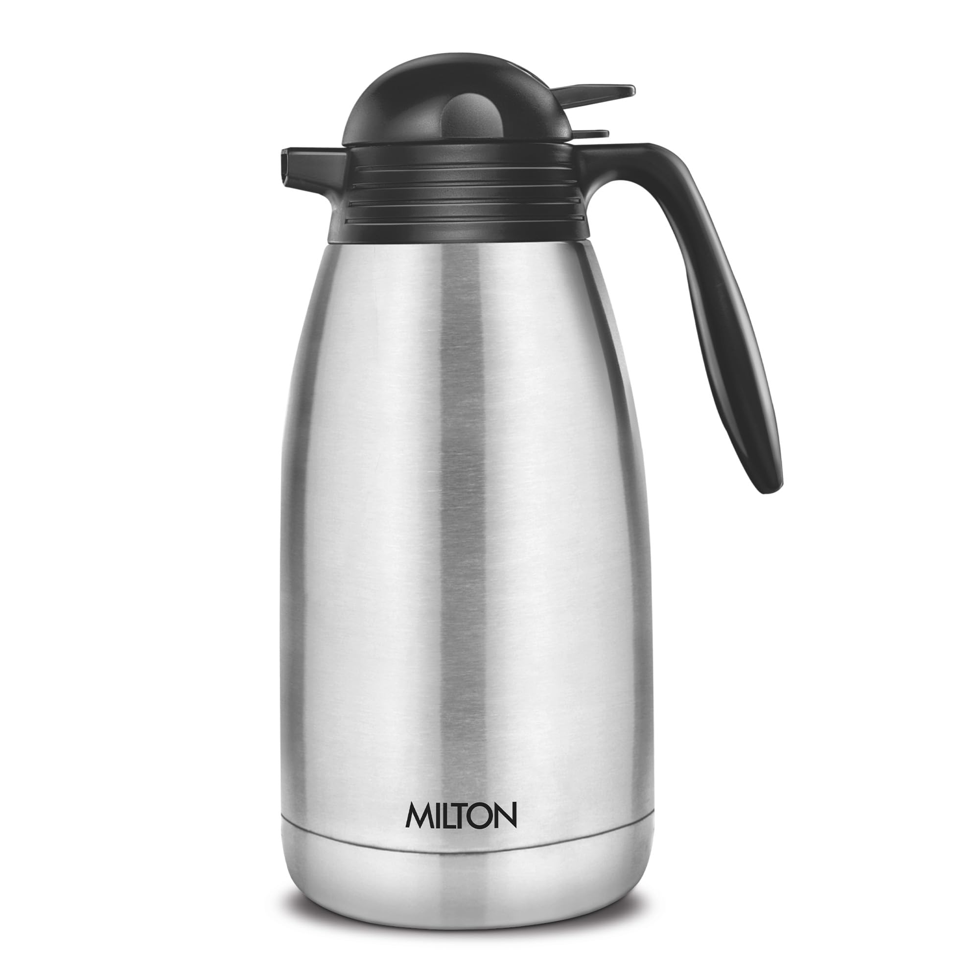Milton Insulated Jug Coffee Carafe 68 oz Thermosteel Water Coffee,Tea Flask- Double Wall Vacuum Insulated, 304 Stainless Steel Hot Beverage Dispenser-Thermal Carafe AirPot Silver (2000 ml)