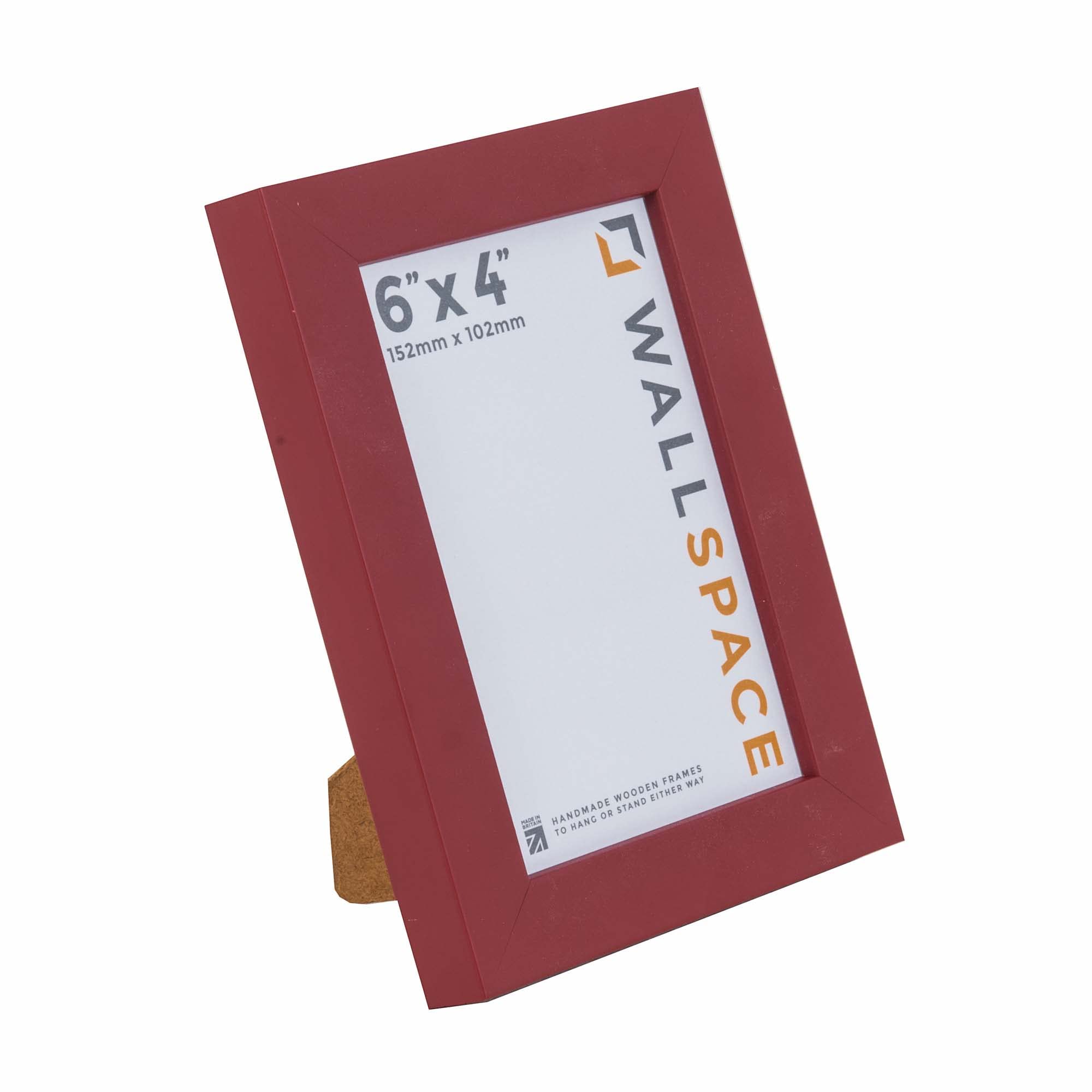 Wall Space 6x4 Red Picture Frame | Red 4x6 Photo Frame | 6 x 4 inch | 152x102mm | 15.2x10.2cm | Solid Wood Wooden with Real Glass | Handmade in UK — image 1