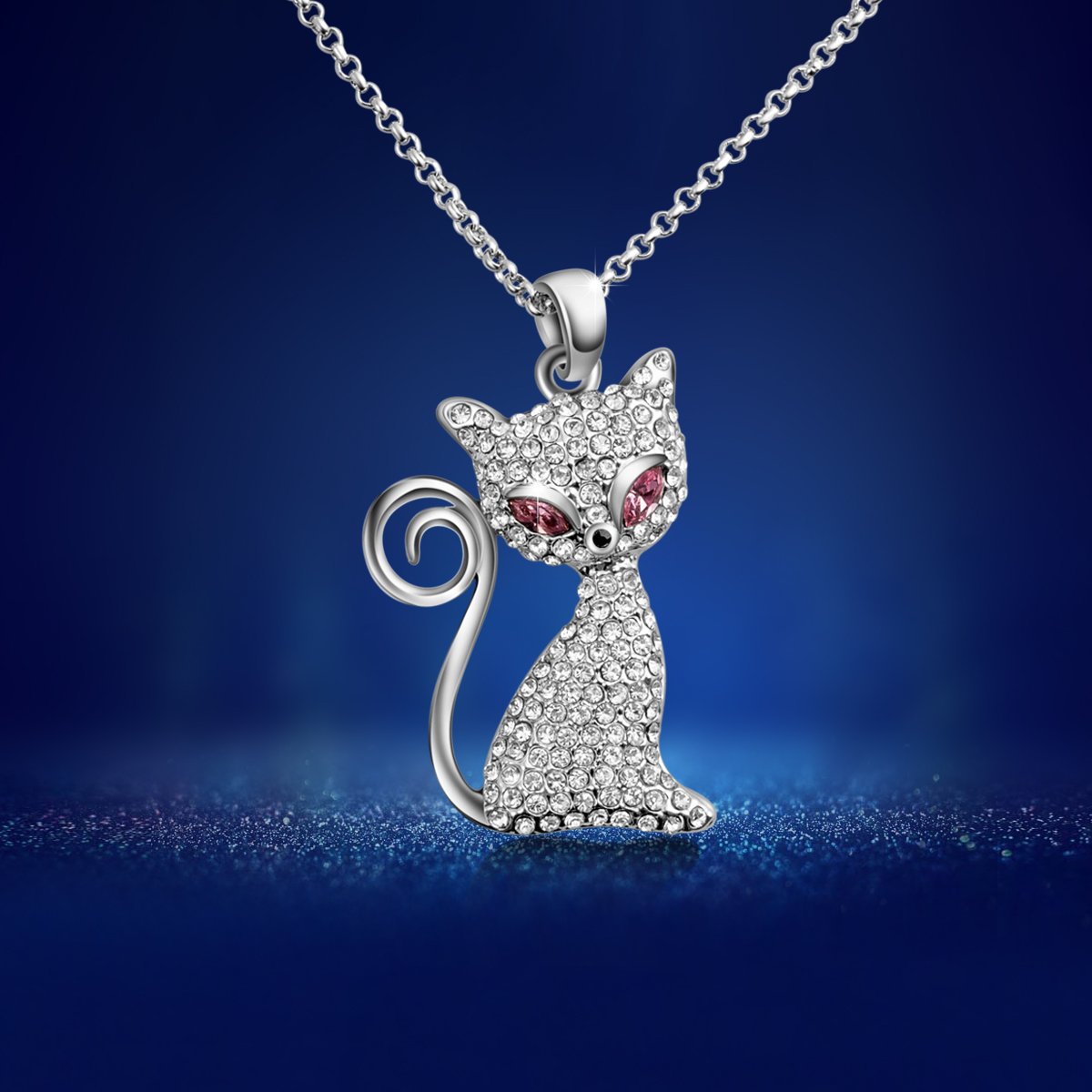 Yonteia Birthday Gift for Women Pink Kitty Necklace