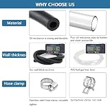 URAQT 6mm Fuel Line Hose 1 m 1/4 inch ID with 6 Clamps for Cars Tractors view 4