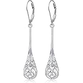 S925 Sterling Silver Vertical Drop Dangle Earrings Gift for Women Teenage