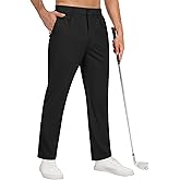 DOWMQ Mens Golf Pants Stretch Casual Dress Pants Elastic Drawstring Slacks for Men Lightweight Trousers with 5 Pockets