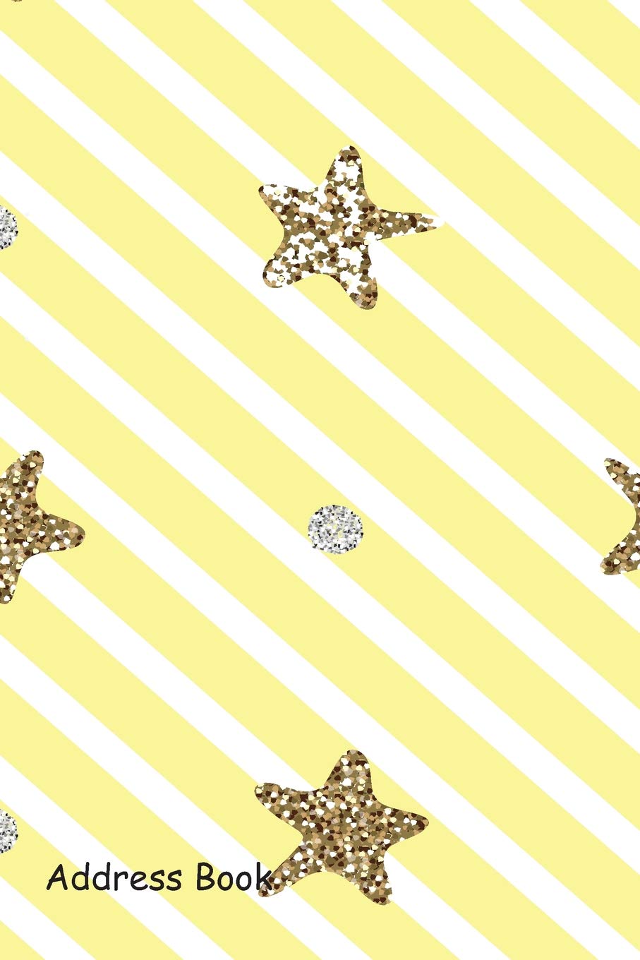 Address Book: Include Alphabetical Index With hand draw gold glitter star and dot shape cover