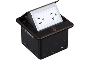 WEBANG Pop Up Floor Outlet Box with 20 Amp Tamper-Resistant Receptacle Outlet, Corrosive Resistant Hardware, ETL Listed, Oil Rubbed Bronze